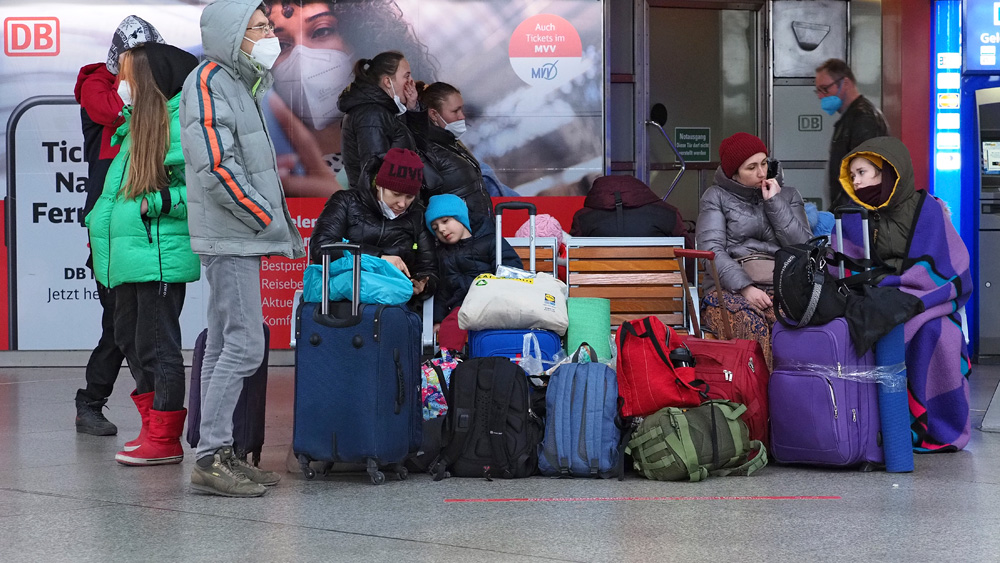 Flüchtlinge im Bahnhof