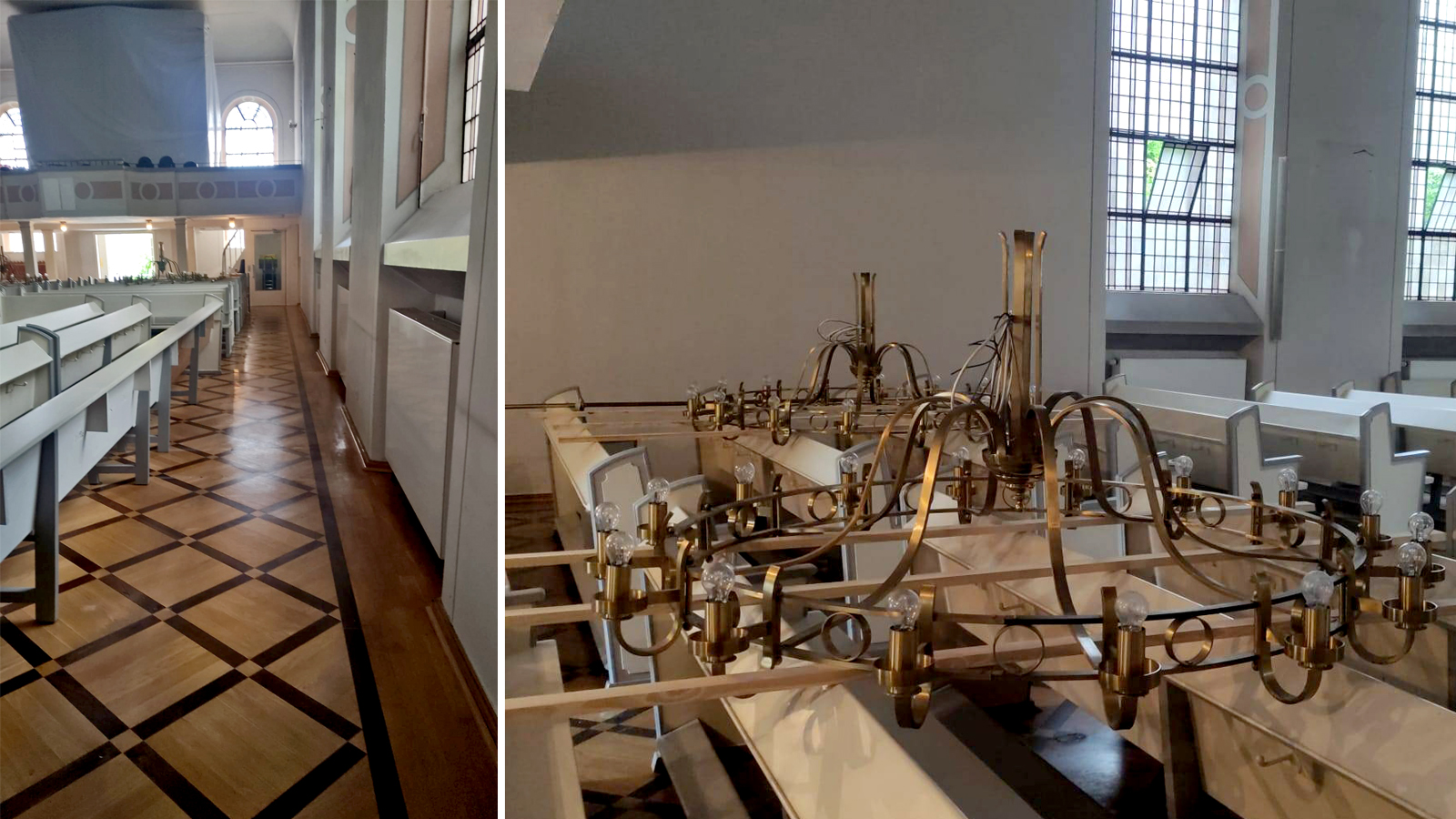 vorbereitenden Arbeiten in der Stadtkirche