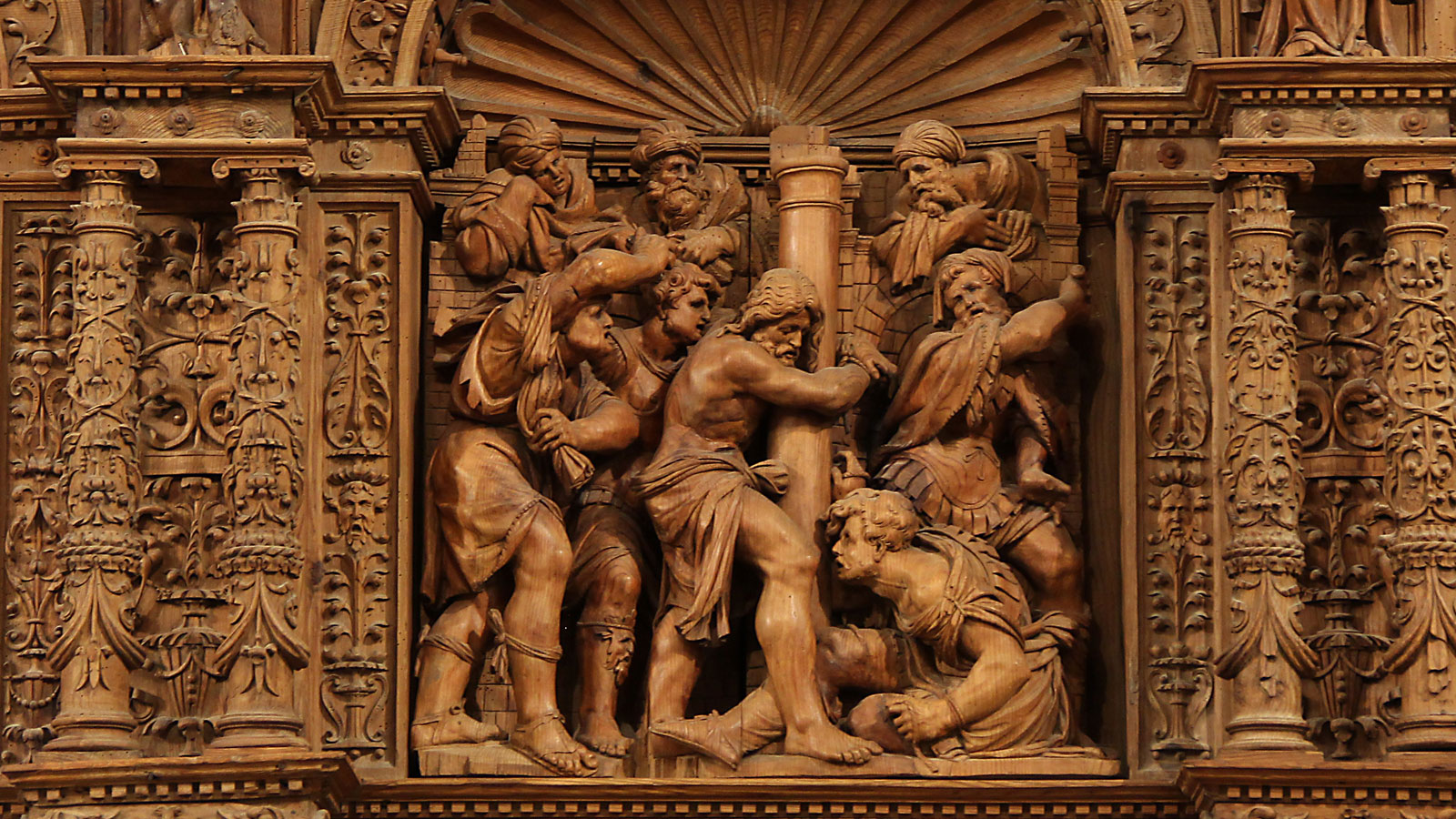 Detail aus Altar Kirche San Pedro, Teruel: Geißelung