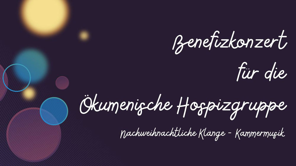 dunkle Farbfläche mit Titel der Veranstaltung in geschwungener Schrift